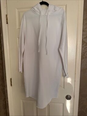 Frank & Eileen White Hooded Sweatshirt Dress